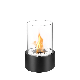 Round Glass Indoor/Outdoor Table Type Alcohol Stove Portable Floor Alcohol Small Stove Fireplace Heater