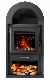 Modern Black Wood Biomass Burner Fireplace Home Heater Wood-Burning Fireplace Indoor Stove for Winter manufacturer