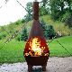 Corten Steel Chiminea Wood Burning Fireplace for Garden Use