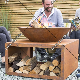 Custom Outdoor Fire Pit Burner with Wood Storage manufacturer