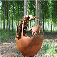  Decoration West Laser Cut Cowboy Style Corten Steel Fire Ball Fire Pit Outdoor Patio Sphere