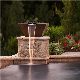 Decorative Pool Swimming Waterfall Column Corten Steel Fire and Water Bowls