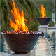 Steel Fire Bowl Fire Waterfall Water Features Swimming Pool