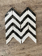 1" X 4" White Marble Herringbone Honed Mosaic Wall & Floor Tile