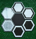 Healthy 200*230mm White&Black Athroom Hexagon Six Corners Polygon Ceramic Floor Tile