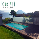  Wood Plastic Composite Flooring Tile, Outdoor Synthetic Teak Decking, UV Resistant Anti-Slip Swimming Pool Wood Flooring 140*25mm