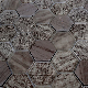 Hexagonal Brown Color Glass Mix Stone Mosaic Tile