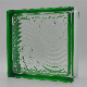 Urban Decoration 190*190*80mm Decorative Cloudy Crystal Side Green in Colored Glass Block Brick