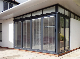 Custom Made Aluminum Metal Frame Tempered Glass Bi Folding Sliding Door with Blinds