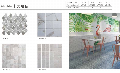 Kitchen Bathroom Wall Marble Look Ceramic Porcelain Mosaic Backsplash Floor Tile