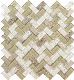 Herringbone Super Wthie Glass Mosaic Carrara Inkjet Glass Tile Brick (M424001)