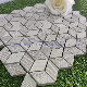 Rhombus Gray Wood Marble Mosaic Wall Decoration manufacturer
