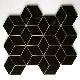  Rhombus Shape 3D Black and White Ceramic Mosaic Tile for Bathroom and Kitchen Backsplash