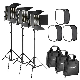 Neewer 3 Packs Bi-Color 660 LED Video Light with Stand and Softbox Kit: (3) 3200-5600K CRI96+ Dimmable Light with U Bracket