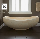  Villa Decoration Luxury White Marble Freestanding Round Solid Stone Bathtub Mbbg-18