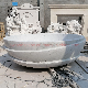 Handmade Abstract Natural Stone Bath Tub White Solid Carrara Marble Bathtub