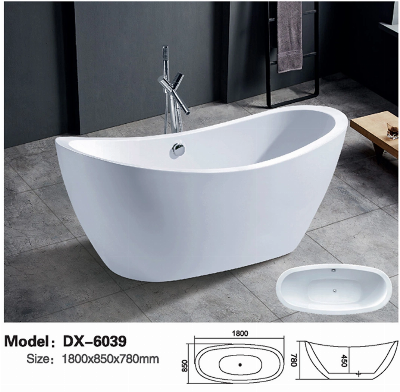 SPA White Bathroom Modern Sanitary Ware Freestanding Bathroom Keep Warm Acrylic Bathtub Dx6039