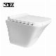 European Luxury Sanitary Ware Mounted Bowl Rimless Matt Black Ceramic Tank Less Rimless Wall Hung Toilet Water Closet