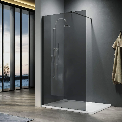Bathroom 8mm Colored Smoked Glass Shower Screen 120cm