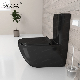  Chaozhou Bathroom Ceramic Two Piece Wc Toilet with P-Trap Black Sanitary Ware