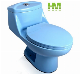 Blue Color Siphonic S-Trap One Piece Toilet Sanitaryware for Spain