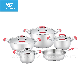  9 PCS Red Silicone Handle Stainless Steel Cookware Set Kitchen Ware