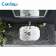 Modern Porcelain Above Counter White Ceramic Bathroom Vessel Sink, Art Basin Wash Basin for Lavatory Vanity Cabinet