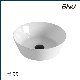  Modern 16 3/4X16 3/4 Porcelain Ceramic Countertop Round Bowl White Bathroom Vessel Sink, Bath Cabinet Vanity Lavatory Hand Wash Above Counter Top Basin Sinks