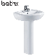 Hot Sale Sanitary Ware for Shampoo Sink Smooth Glaze Ceramic Two Piece Basin