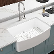  33′′ X 20′′ Farmhouse Kitchen Sink Curved Apron Front White Fireclay Ceramic Porcelain Single Bowl Farmer Kitchen Sink Basin