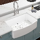 33′′ X 20′′ Farmhouse Kitchen Sink Curved Apron Front White Fireclay Ceramic Porcelain Single Bowl Farmer Kitchen Sink Basin
