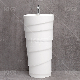 Modern Solid Surface Bathroom Sanitary Wares Freestanding Floor Standing Stone Pedestal Sink