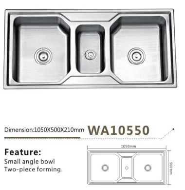 Top 5 Stainless Steel Kitchen/Bathroom Triple Sinks 8" Manufacturer