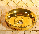  Hot Sale Full Gold Golden Bathroom Ceramic Wash Basin Round Basin with Good Design