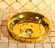  Hot Sale Full Gold Golden Bathroom Ceramic Wash Basin Round Basin with Good Design