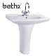 Popular Design Sanitary Ware Two Piece Bathroom Ceramic Face Washing Hand Basin Shampoo Sink (PL-2130)