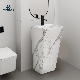 Ceramic Sanitary Ware Customization Pattern Pedestal Basin One Piece Freestanding Basin manufacturer