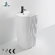 Wholesale Sanitary Ware Ceramic Wash Basin and Hand Wash Basin with Pedestal Factory Free Stand Basin Freestanding Wash Basin