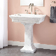 Bathroom Marble Basin Stone Vanity Italian Carrara White Marble Pedestal Sink Free Standing Wash Basin