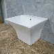 Rectangular High End Market Bathroom Ceramic Half Pedestal Wall Hung Basin Semi Hanging Basin manufacturer