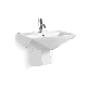 Hot Selling Square Shape Wall Hung Basin Ceramic Bano Lavabo Bathroom Half Pedestal Basin with Faucet Hole Wall Hanging Basin manufacturer