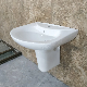 Modern Style Good Quality Bathroom Sinks Oval Shape Wall Hang Semi Half Pedestal Basin for Hotel