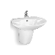 White Round Half Pedestal Basin Wall Hung Basin Ceramic Bathroom Basin Sanitary Wall Mounted Basin with Faucet Hole Hanging Basin manufacturer