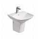 Porcelain Half Pedestal Wash Basin Wall Hung CE and Water Mark Half Pedestal Sink Ceramic Wc Lavatory Washbasin