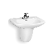 Chaozhou Wholesale Sanitary Ware Bano Lavabo Bathroom Wash Basin Ceramic Wall Hung Basin with Faucet Hole Fix to The Wall Back Half Pedestal Basin manufacturer