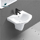 Glossy Surface Ceramic Wall Hung Bathroom Semi Set Pedestal Washbasin manufacturer