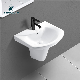 Glossy Surface Ceramic Wall Hung Bathroom Semi Set Pedestal Washbasin manufacturer