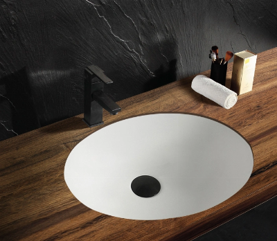 17" Modern Ceramic Undermount Bathroom Vanity Basin Bowl White Oval Vessel Sink