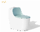  New Style Siphonic One Piece Sitting Wc Toilet Colorful Sanitary Wares White& Green