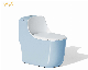 New Style Siphonic One Piece Sitting Toilet Colorful Sanitary Ware Blue and White